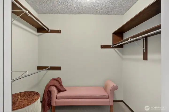 Large walk-in closet in primary suite