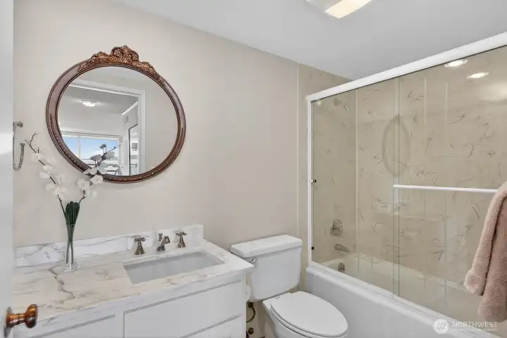 Nice guest bath, with tub and shower