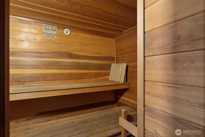 Relax in the cedar lined sauna.