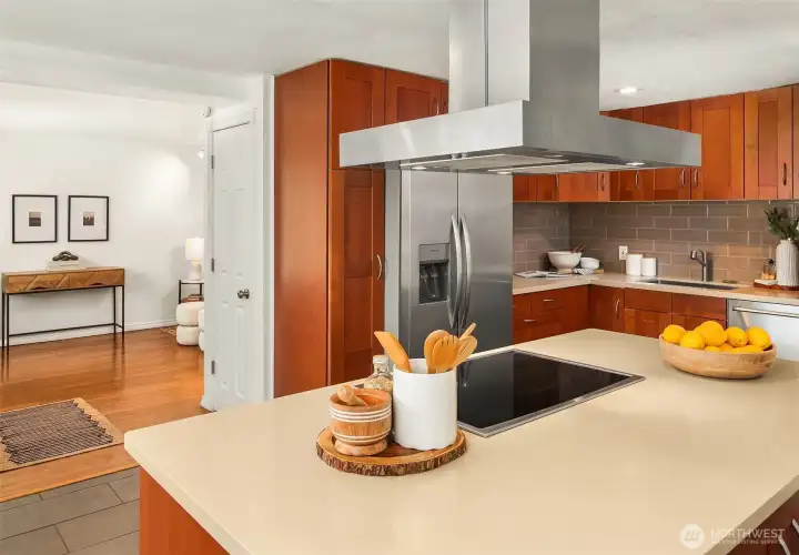 Living Room Flows into Kitchen