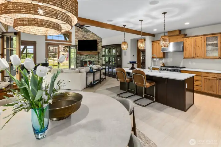 The open floor plan brings everyone together.
