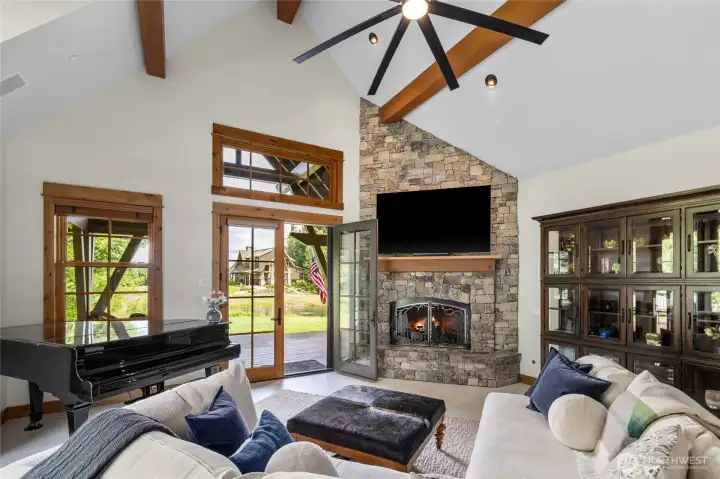 The true heart of this lodge style cabin.