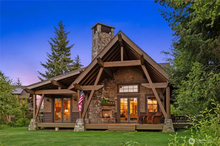 Evenings on the back porch every season will not disappoint. The outdoor fireplace system is new.