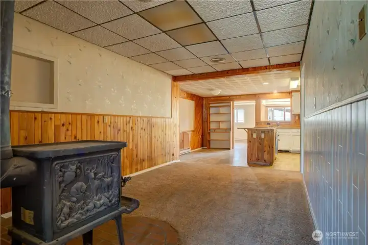 Spacious dining area leading to kitchen and sunroom