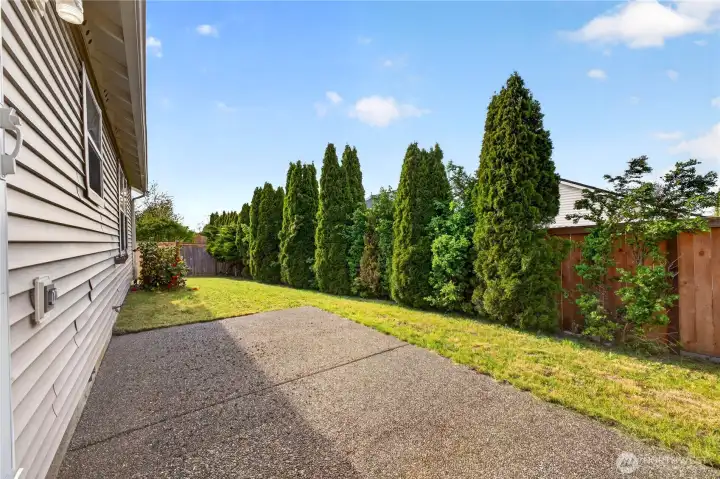 Perfectly sized patio for BBQ or relaxing.