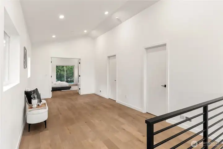 Master suite floor with large space in front of the bedroom for sitting room or an office with a perfect view of the mountain!