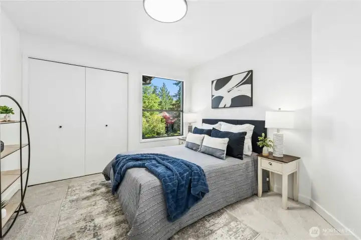 One of two secondary bedrooms