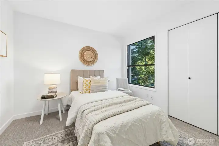 One of two secondary bedrooms
