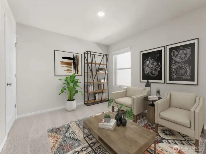 Bedroom space or convenient reading area. **Photo is representational. Photo virtually staged. Actual home is under construction. Colors, materials, and features may vary. See site agent for details.**