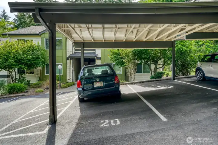 Your covered parking space directly in front of the entry. There are guest spaces near each building. Various elevation levels throughout complex offer increased privacy for each condo & a good variety of floor plans