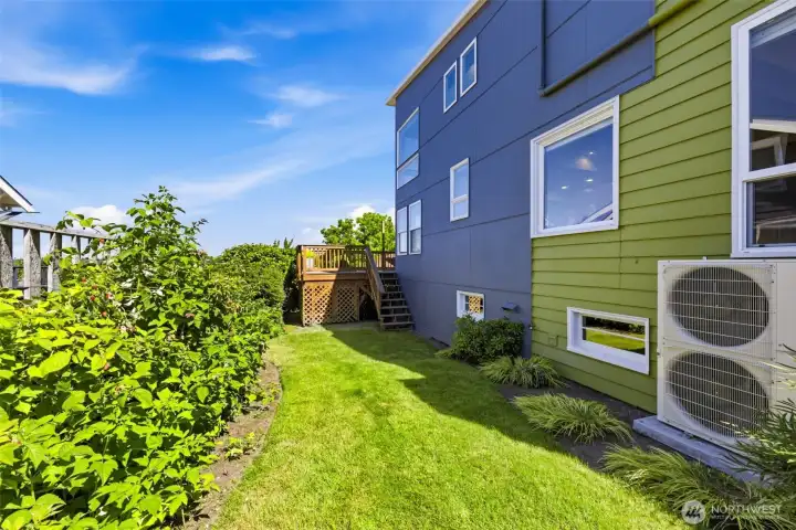 Private side yard boasts a delightful raspberry garden and plays host to croquet matches Private side yard boasts a delightful raspberry garden and plays host to croquet matches