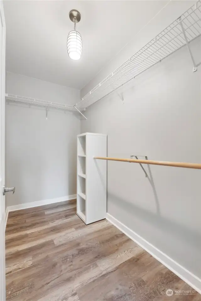 Large walk-in Master Closet.