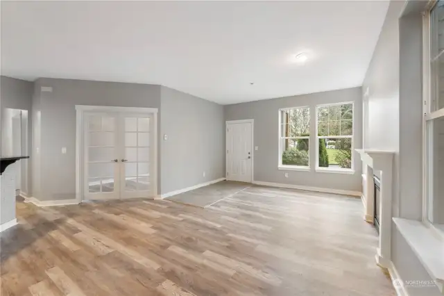 The dining area can fit a large table.