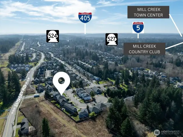 Located less than 4 miles from Mill Creek Town Center and only 5 miles to Thrasher’s Corner shopping area.