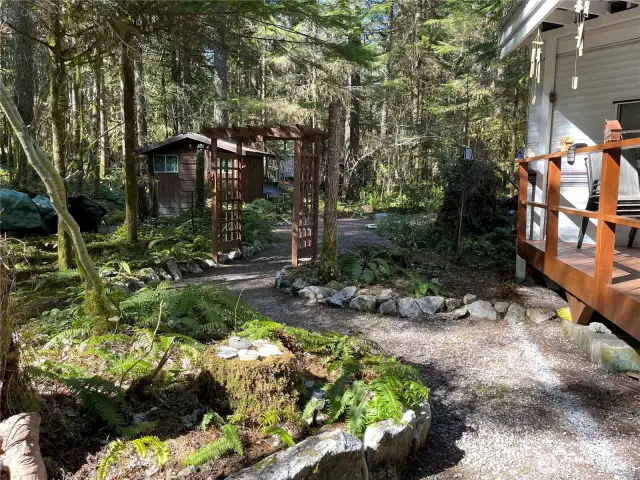 A park like setting as you walk back to the fire pit area.