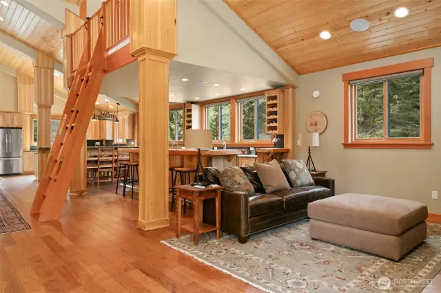 Fabulous wet bar under loft area.