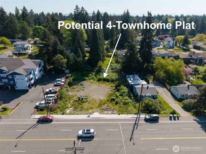 Four townhome plat ready with plans just waiting for building permits, get permits and start building.