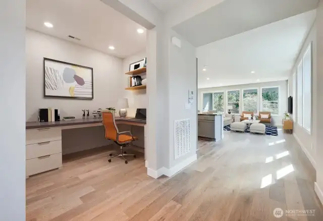 Virtually staged office/den