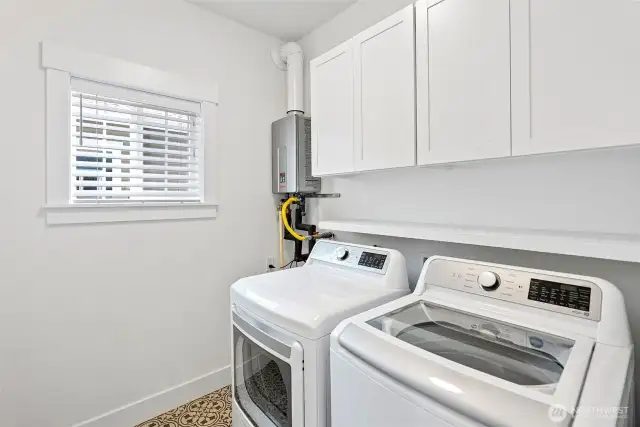 Enjoy doing laundry again! Located just off the kitchen for easy access but still hidden away!