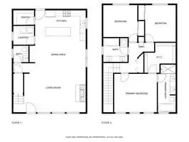 The floor plan for the main home.  But, don't forget the living space over the garage.