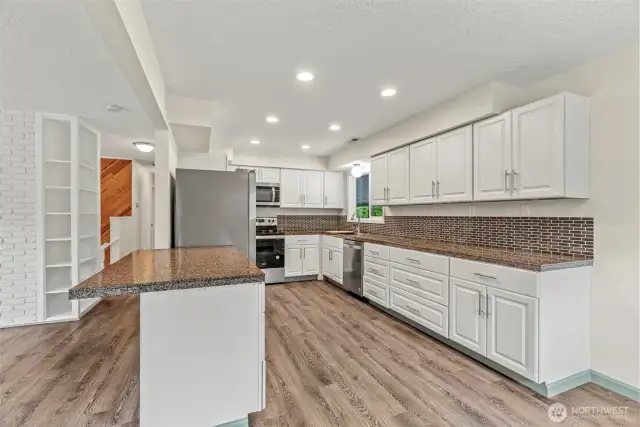 kitchen with eating bar