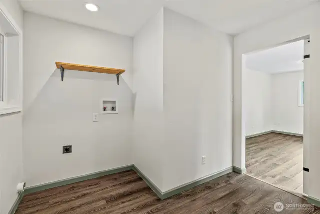 primary closet laundry area