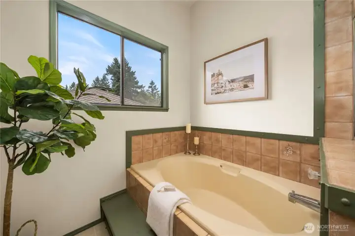 Primary bath soaking tub.