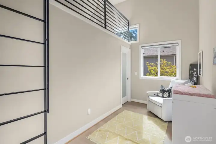 A nursery and full height loft above