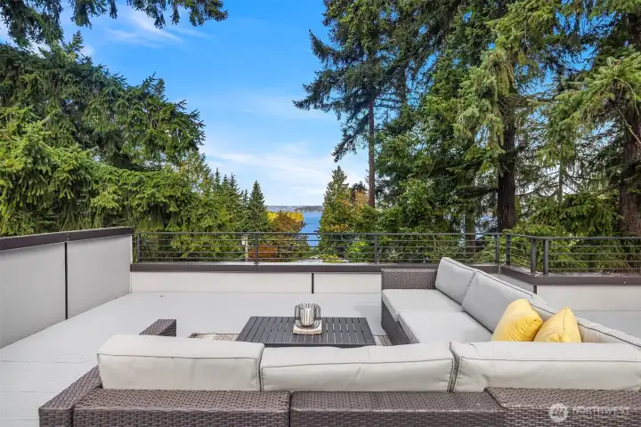 Easy access to large view roof top deck large enough for 20 friends