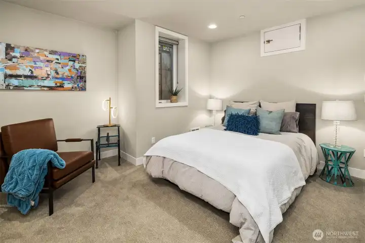 Lower level guest room or guest suite