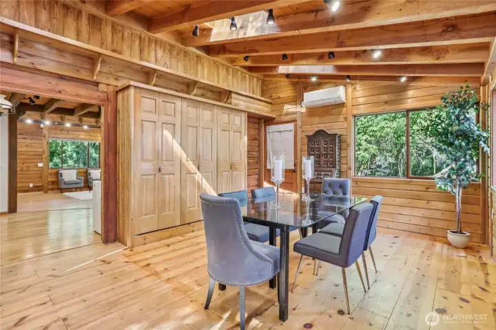 Generous built-in pantry adds plenty of storage, while ductless mini-splits ensure efficient heating and cooling in every season.