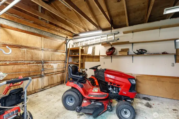 Shed out back. Rolling door and electricity.