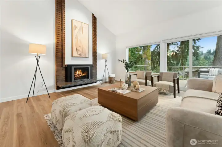 This. The sheer size of it will surprise you and make you never want to leave. A gas fireplace and stone hearth is easy to cozy up to and gather around.