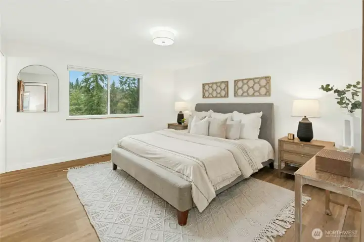 Main bedroom is large and provides an ample closet and en suite bathroom. Plenty of room to add a wardrobe if you like!