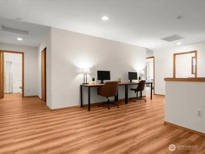 Ideal homework station centrally located in upper level, exceptionally wide main hallway