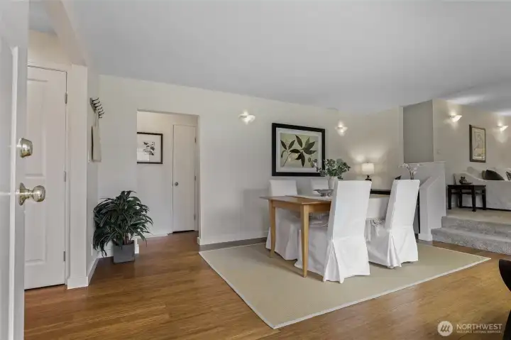 Step inside and enjoy the open, light-filled dining room.