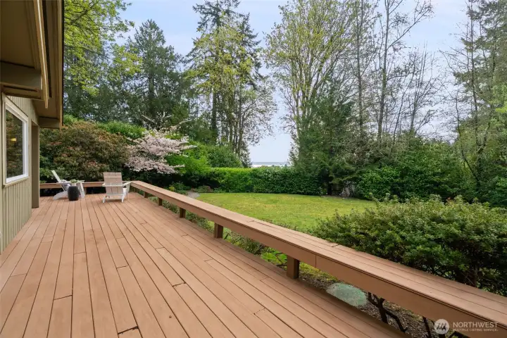 Early morning view across the wraparound deck.