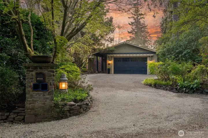 The entrance at dawn.