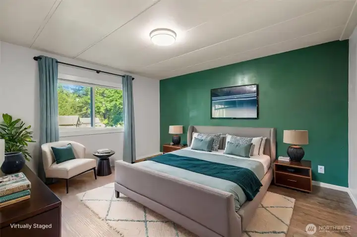 Ai staged primary bedroom