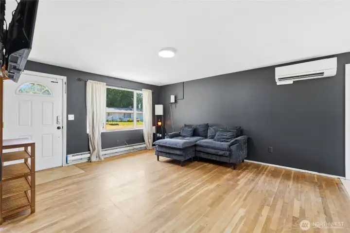 Living room with mini split