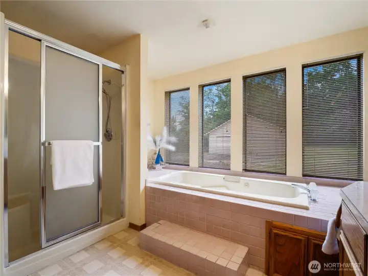 Primary Bath with Jetted Tub & Separate Shower Primary Bath with Jetted Tub & Separate Shower