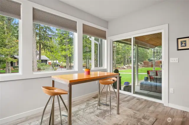 Breakfast nook opens to the 250 sq ft covered patio.