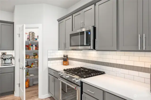 Walk in pantry helps you stay organized.