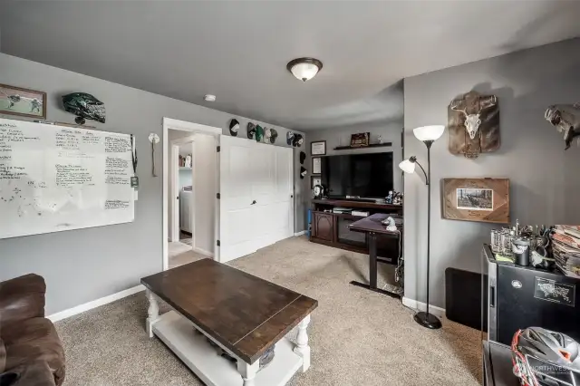 Call it a LARGE bonus room, bedroom #5, play area, home theatre....either way its a great flex space.