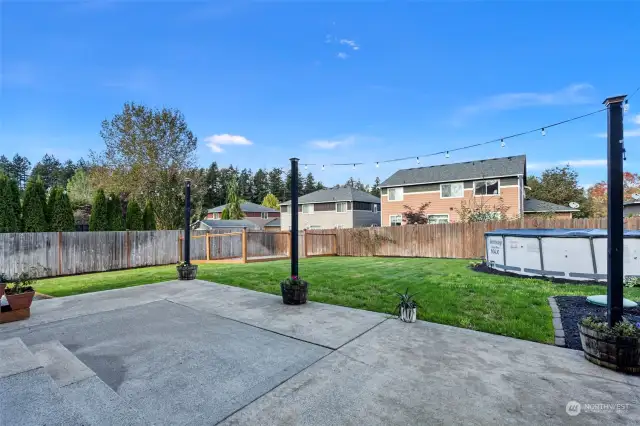 Large patio off of kitchen.