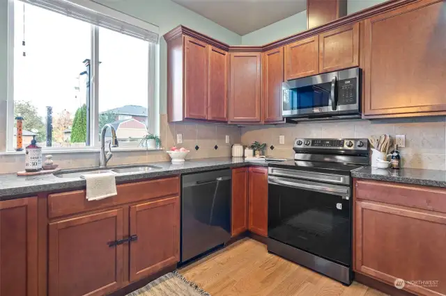 Plenty of natural light - nice to have that large window to look out onto the backyard.