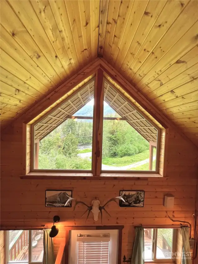View from the bedroom in the loft area