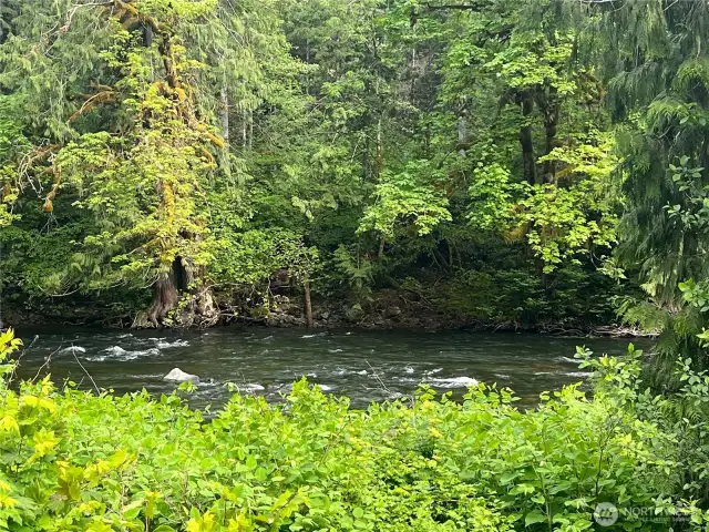 zoomed photo of river across the street