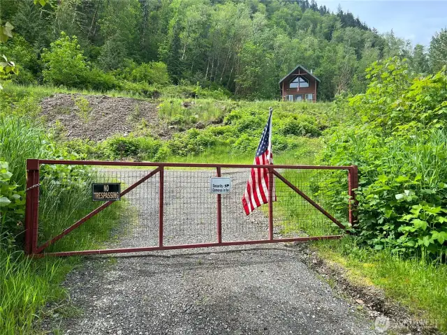 gate at the cabin driveway