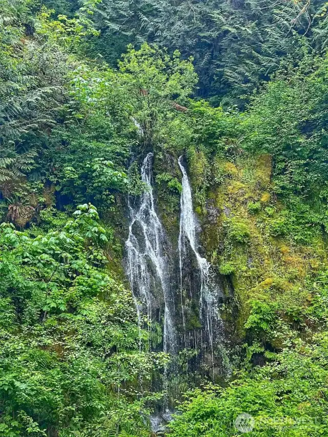 seasonal waterfalls on the property and nearby